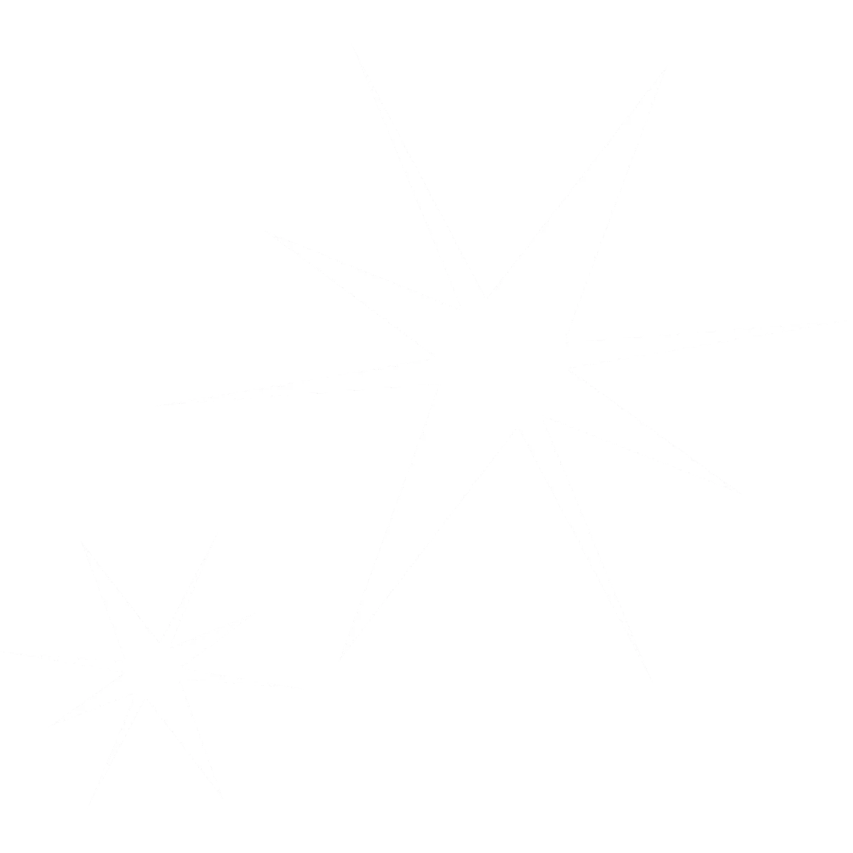 two starburst graphics in white