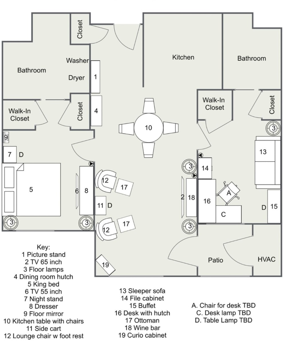 An example of a home floor plan that has been optimized for senior living.