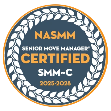 NASMM Senior Move Manager Certified badge; SMM-C 2025-2028